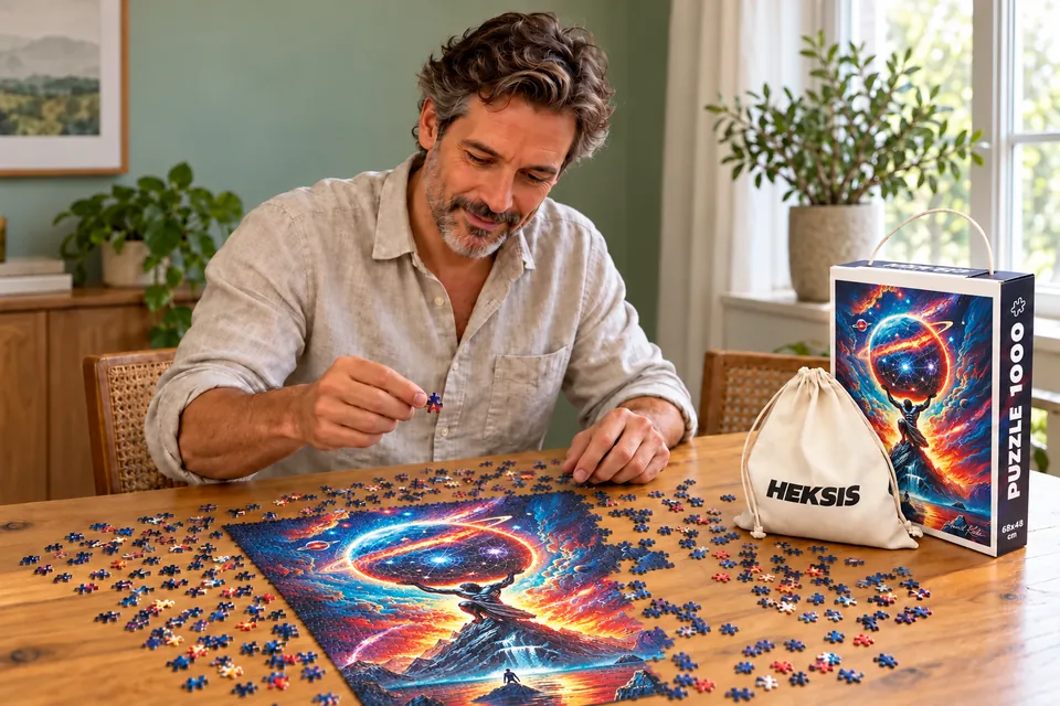 Un momento per sé con un puzzle Heksis