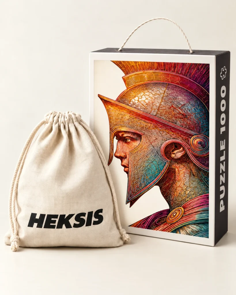 Ares — confezione puzzle Heksis con sacchetto in cotone