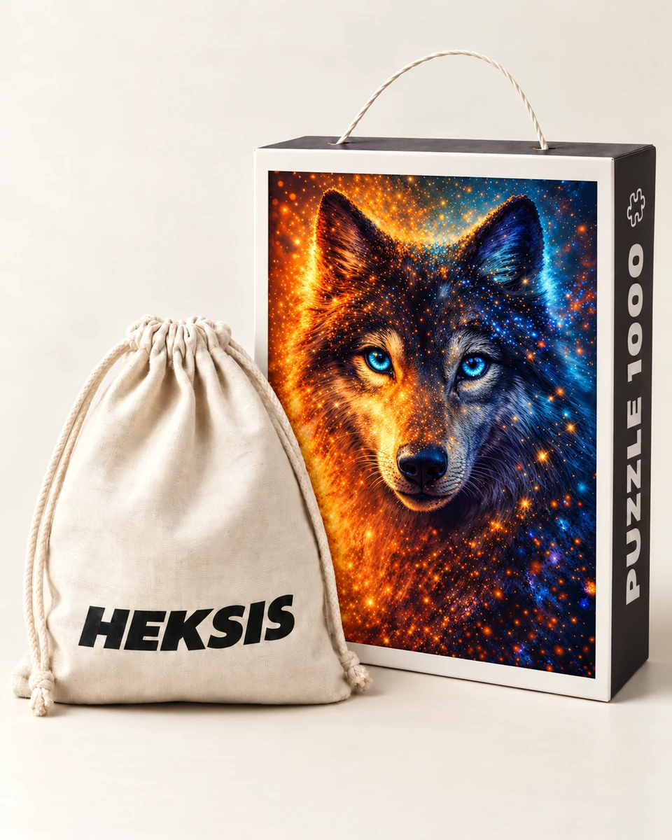 Fenrir — confezione puzzle Heksis con sacchetto in cotone