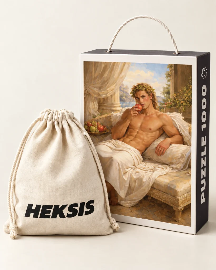 Apollo — confezione puzzle Heksis con sacchetto in cotone