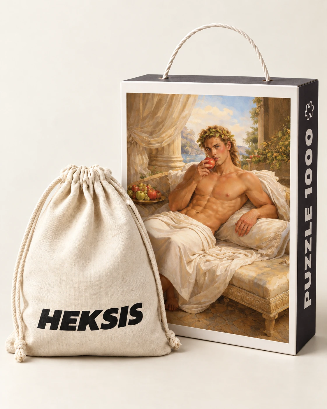 Apollo — confezione puzzle Heksis con sacchetto in cotone