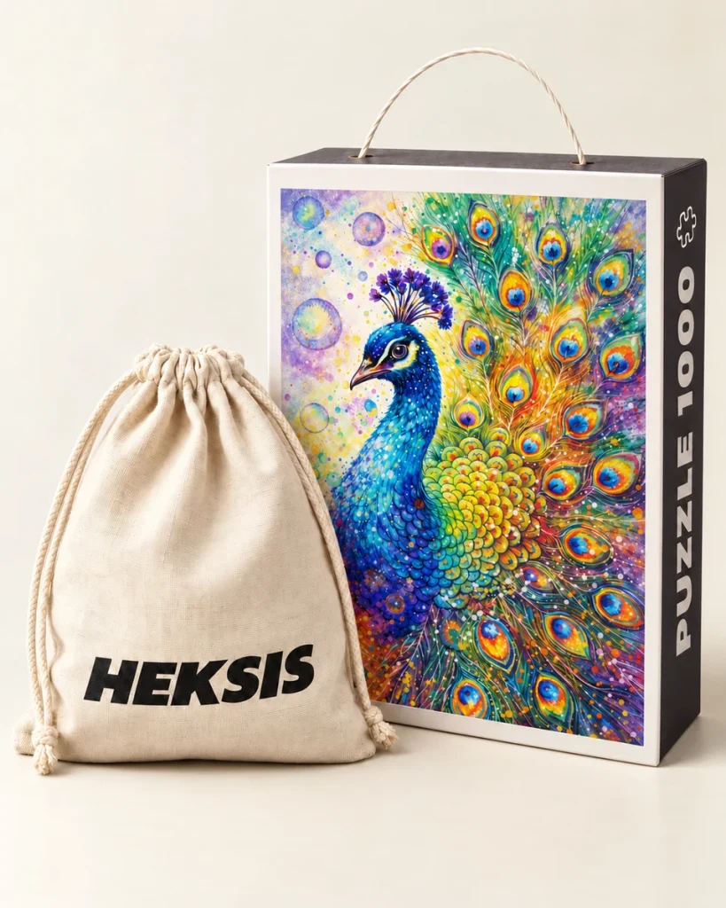 Iris — confezione puzzle Heksis con sacchetto in cotone