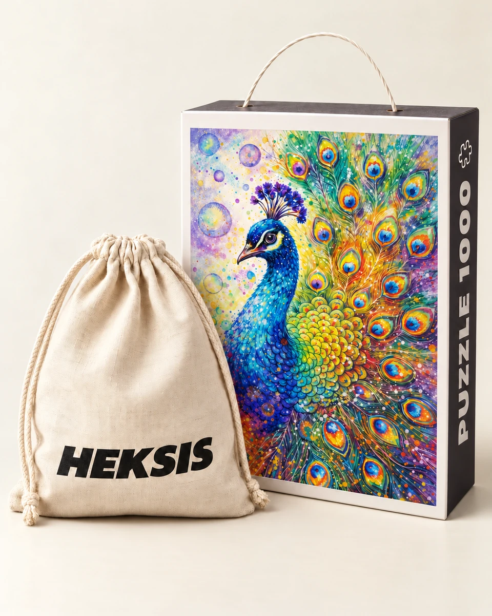Iris — confezione puzzle Heksis con sacchetto in cotone
